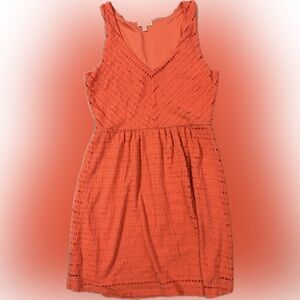 GB peach lined dress with eyelet design, size L